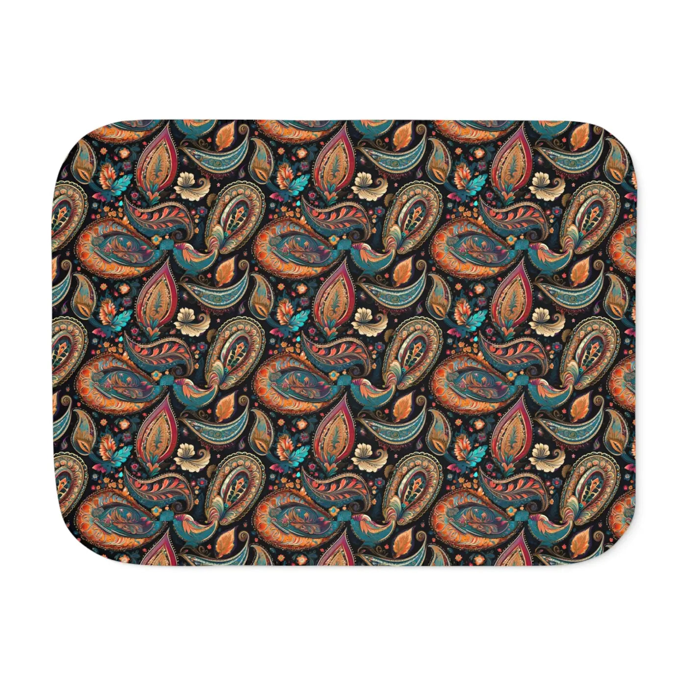 Snuggly Sherpa Blanket - Colorful Paisley Pattern - DipaliZ