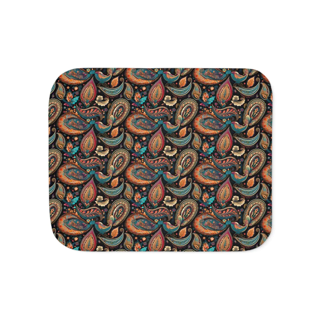 Snuggly Sherpa Blanket - Colorful Paisley Pattern - DipaliZ