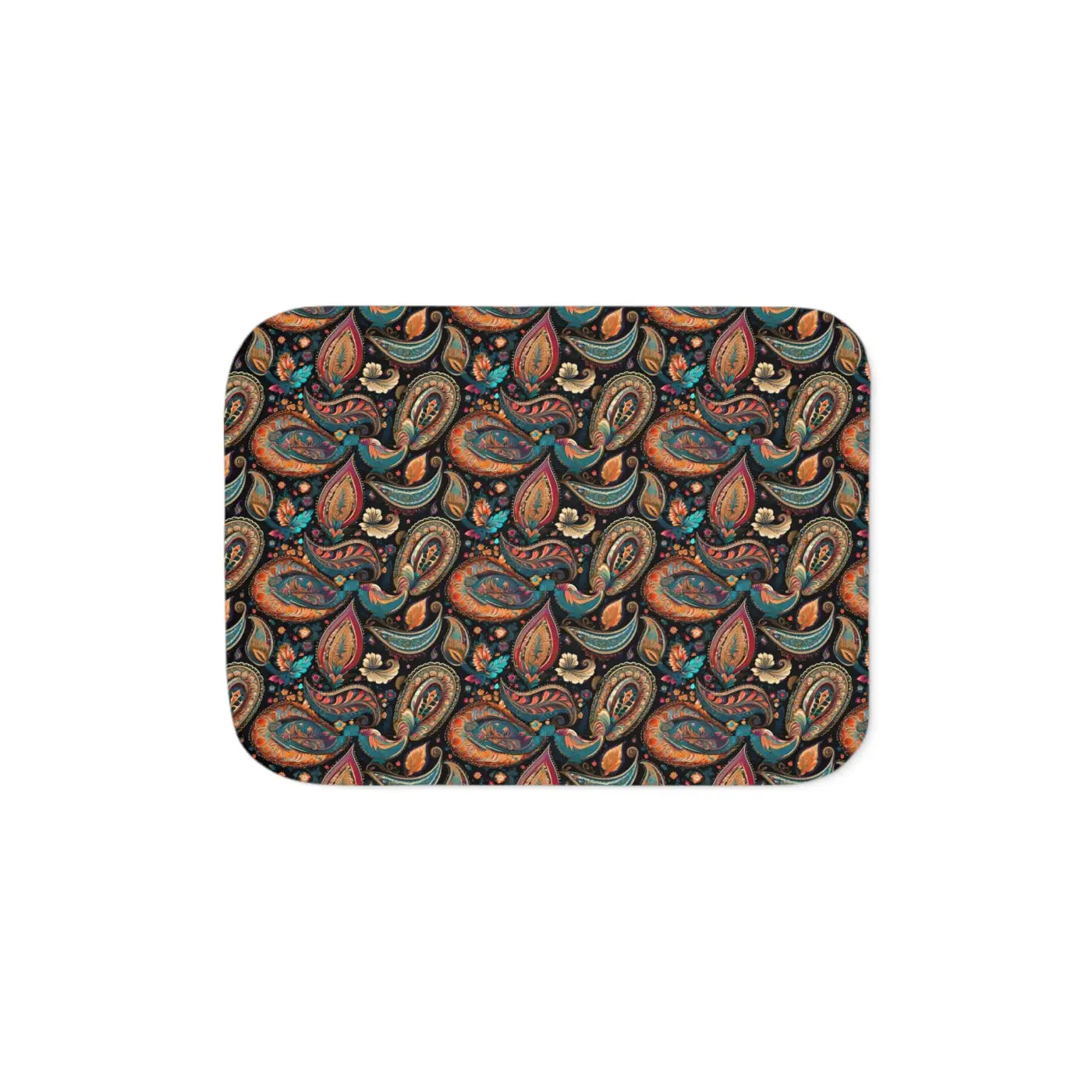 Snuggly Sherpa Blanket - Colorful Paisley Pattern - DipaliZ