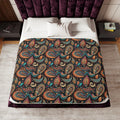 Snuggly Sherpa Blanket - Colorful Paisley Pattern - DipaliZ