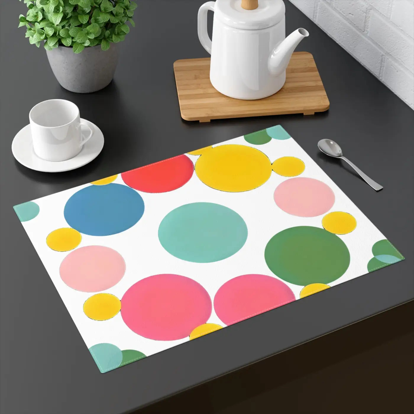 Colorful Polka Dots Placemats - Playful Dining Decor - DipaliZ