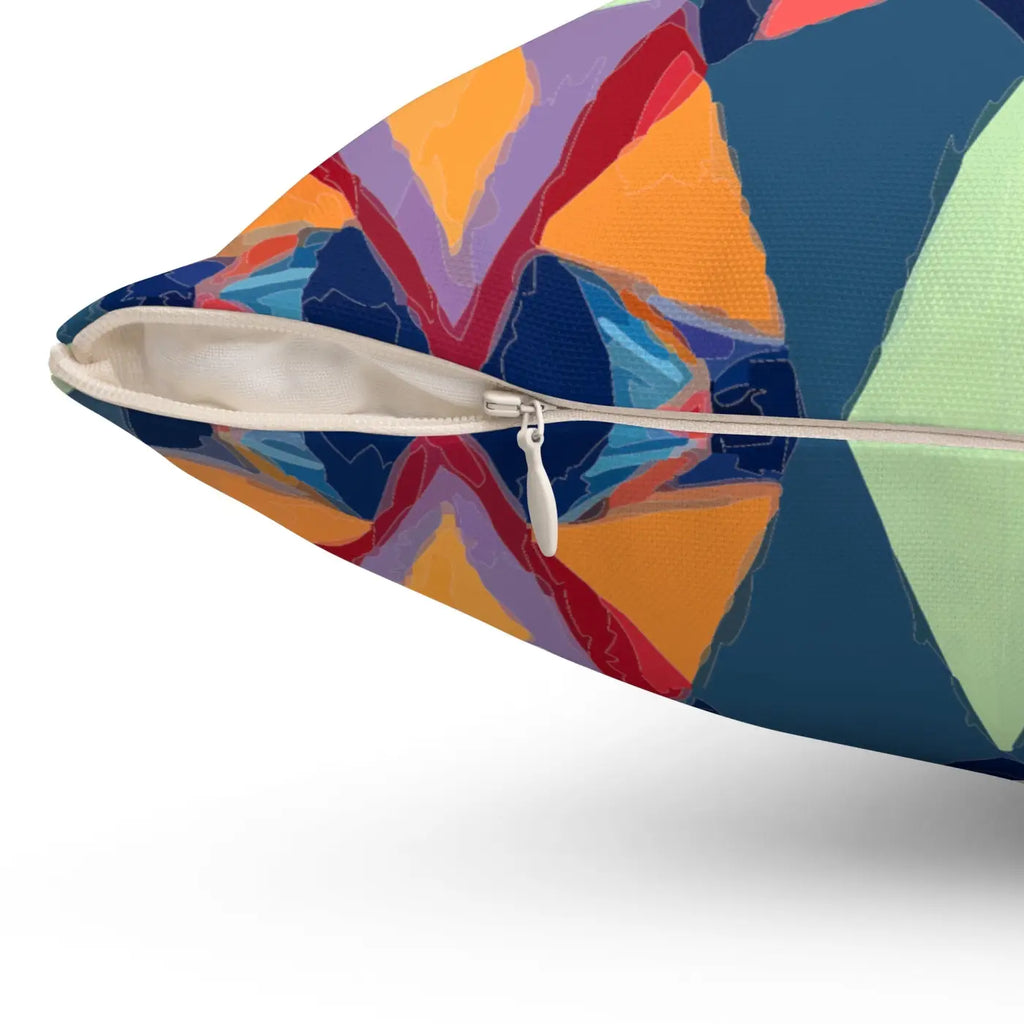 Triangles Abstract Pattern Throw Pillow - Spun Polyester Square - DipaliZ