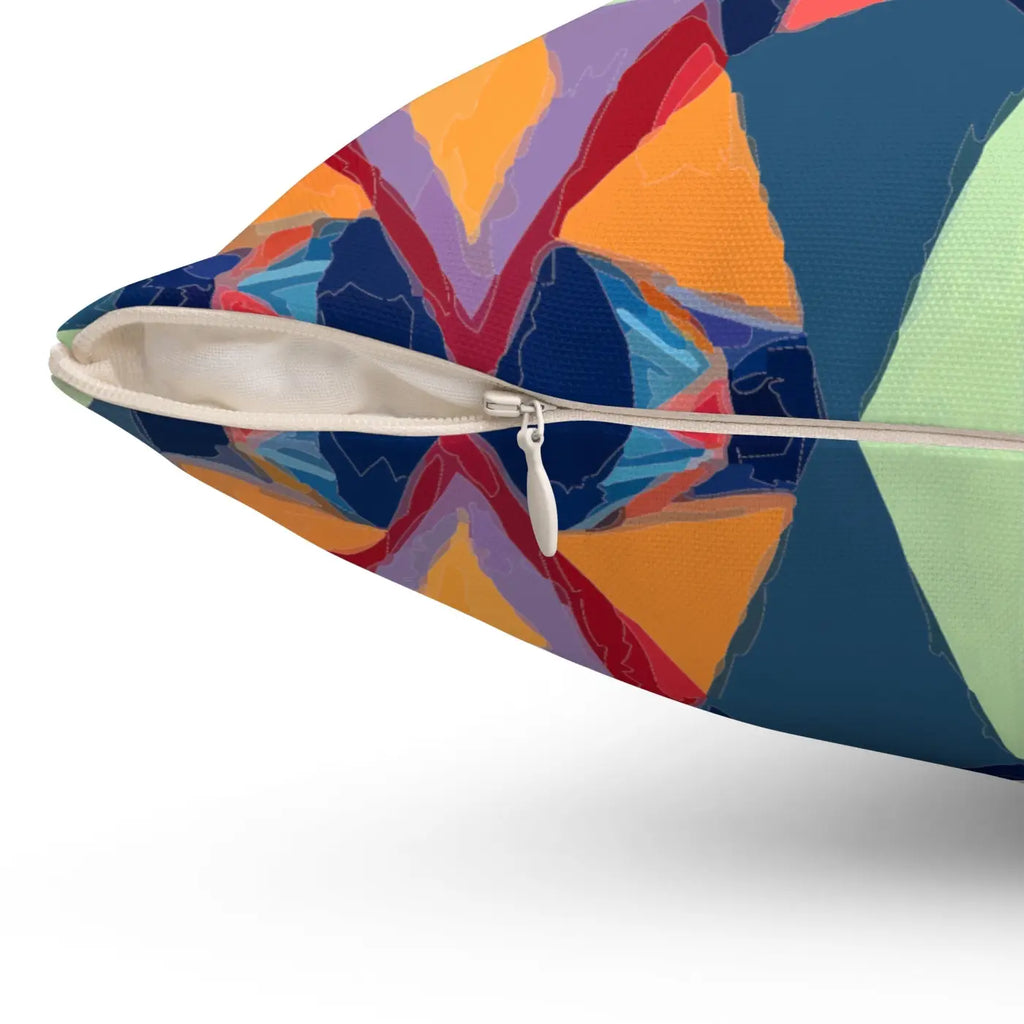 Triangles Abstract Pattern Throw Pillow - Spun Polyester Square - DipaliZ