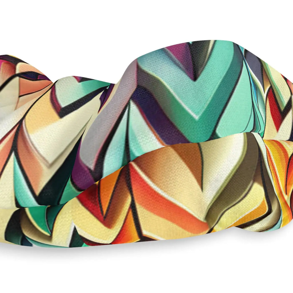 Custom Scrunchie - Colorful Zigzag Pattern Jersey Knit - DipaliZ