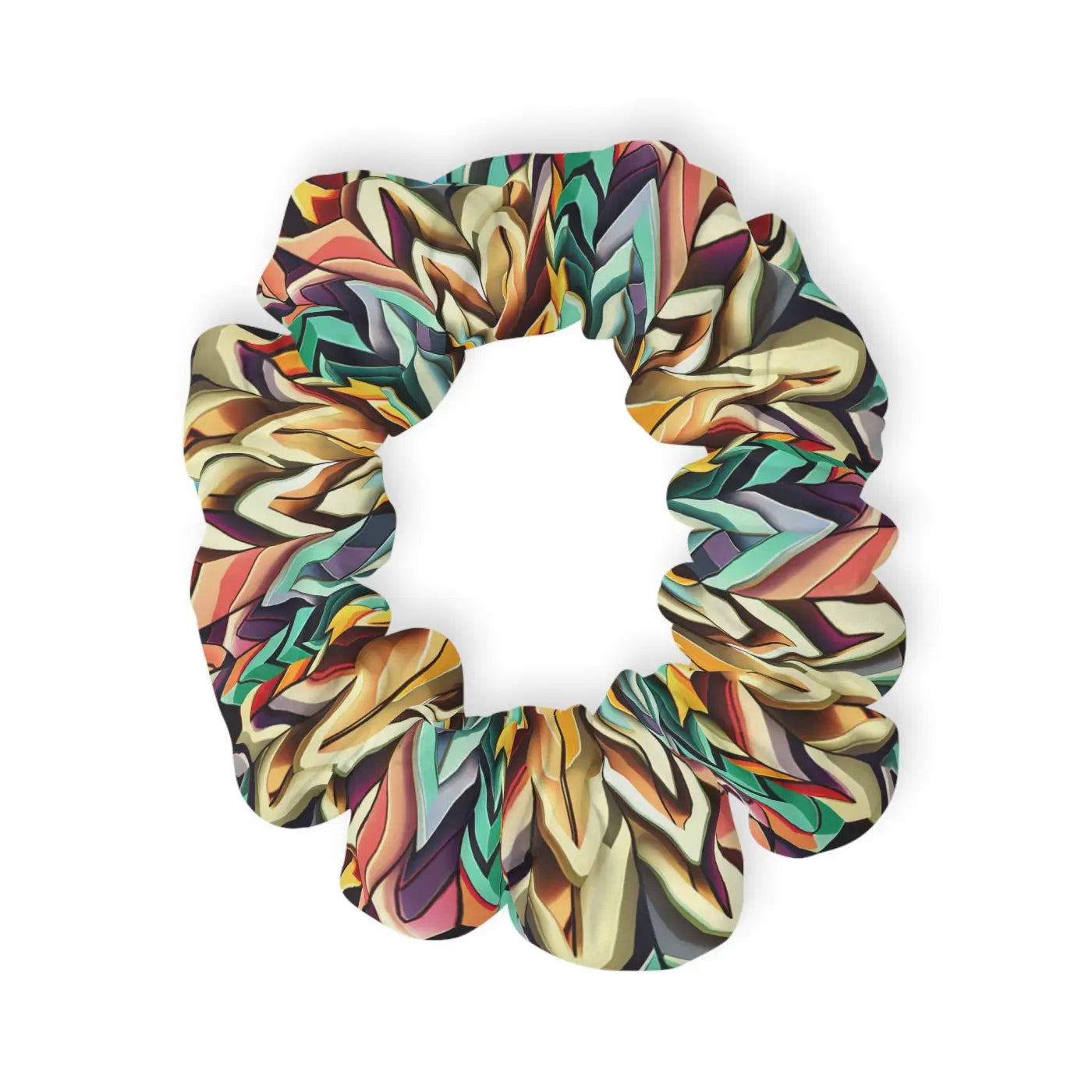 Custom Scrunchie - Colorful Zigzag Pattern Jersey Knit - DipaliZ