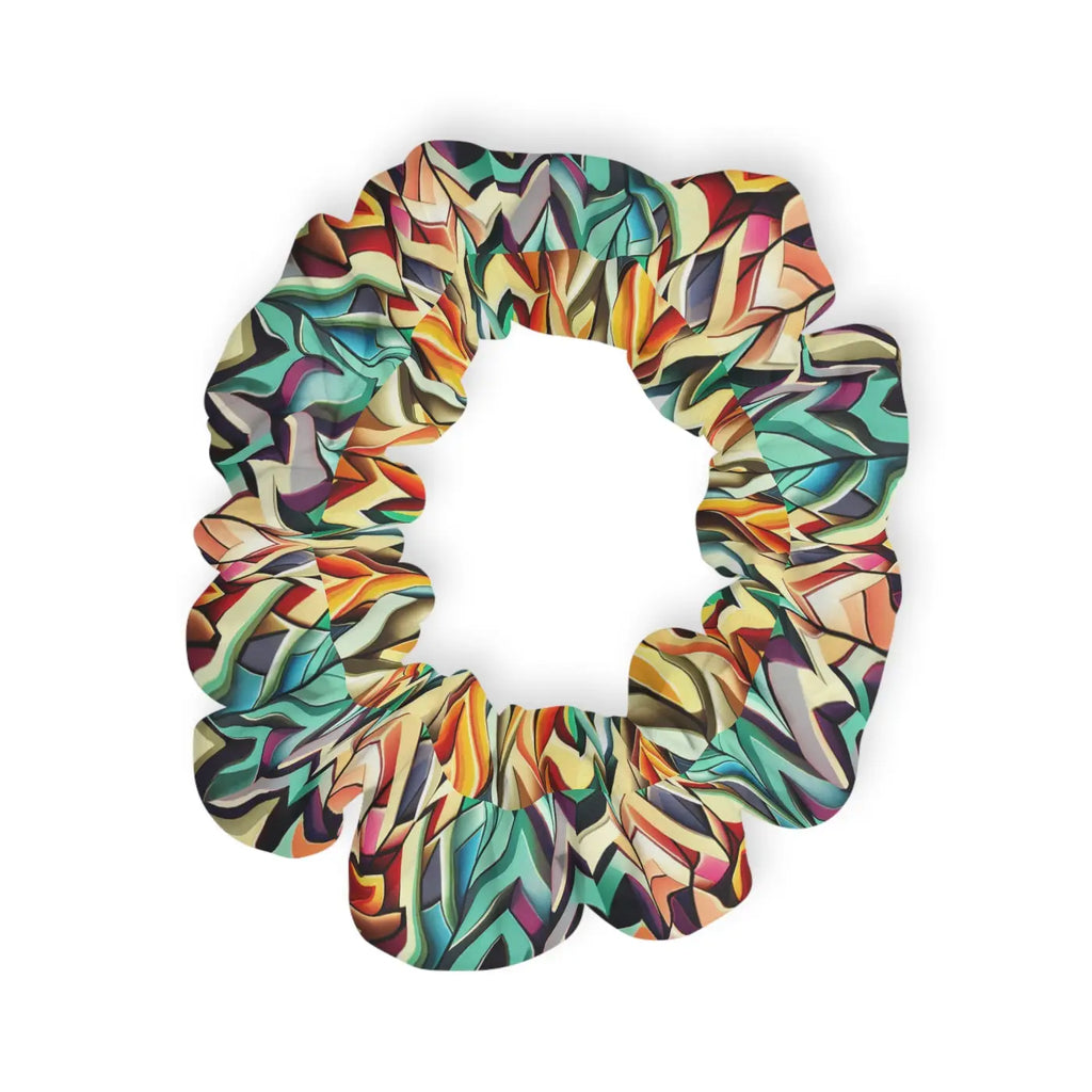 Custom Scrunchie - Colorful Zigzag Pattern Jersey Knit - DipaliZ