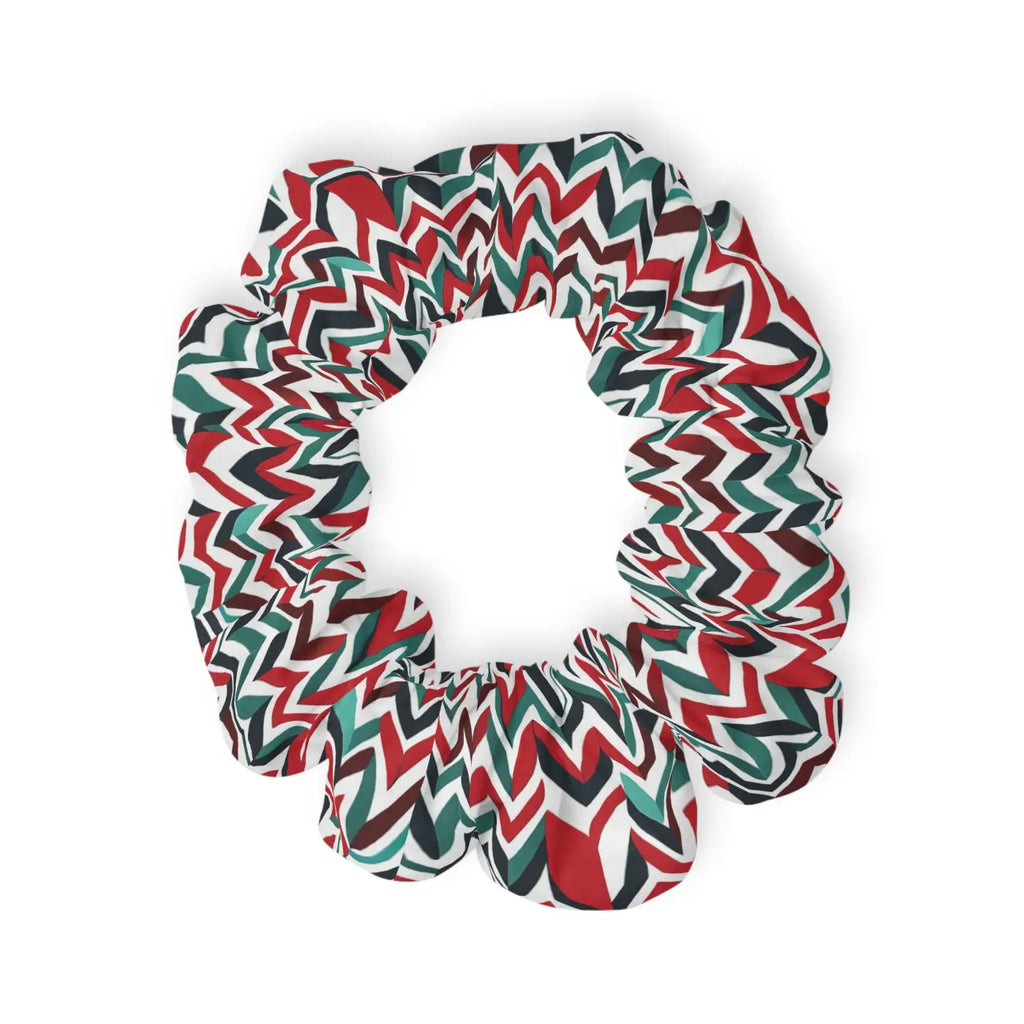 Custom Scrunchie - Colorful Zigzag Pattern Jersey Knit - DipaliZ