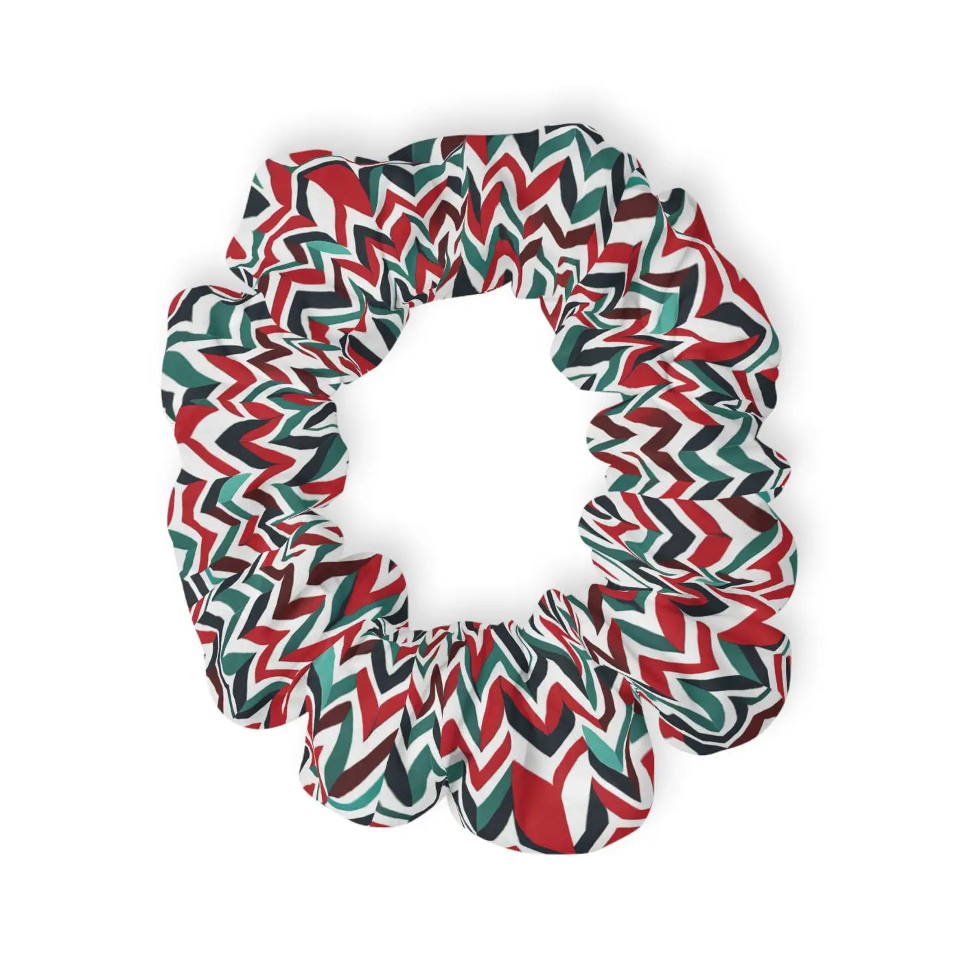 Custom Scrunchie - Colorful Zigzag Pattern Jersey Knit - DipaliZ