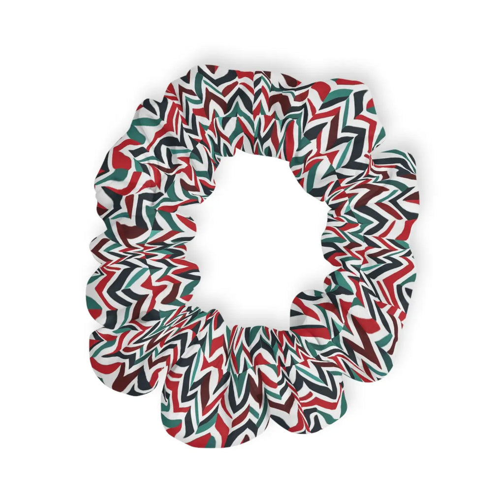 Custom Scrunchie - Colorful Zigzag Pattern Jersey Knit - DipaliZ