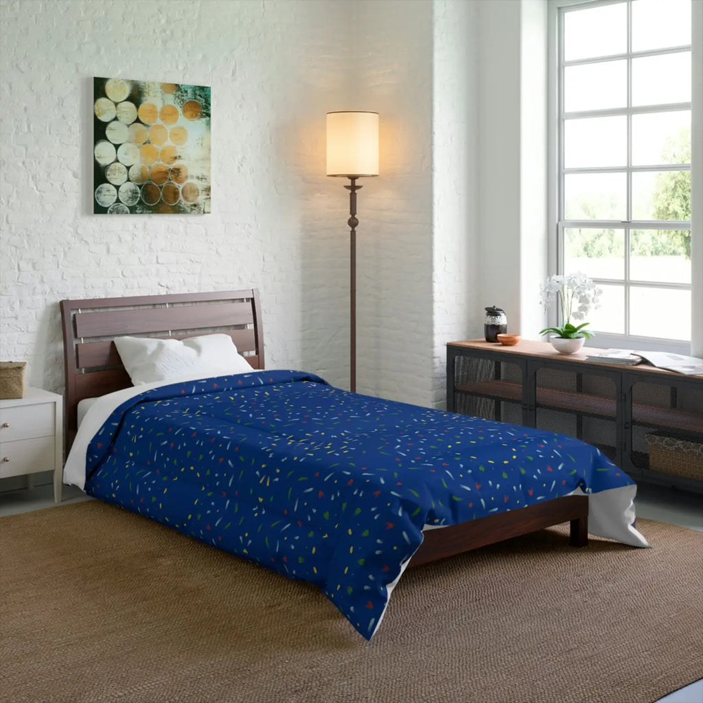 Blue Confetti Comforter - Bold Bedroom Style - DipaliZ