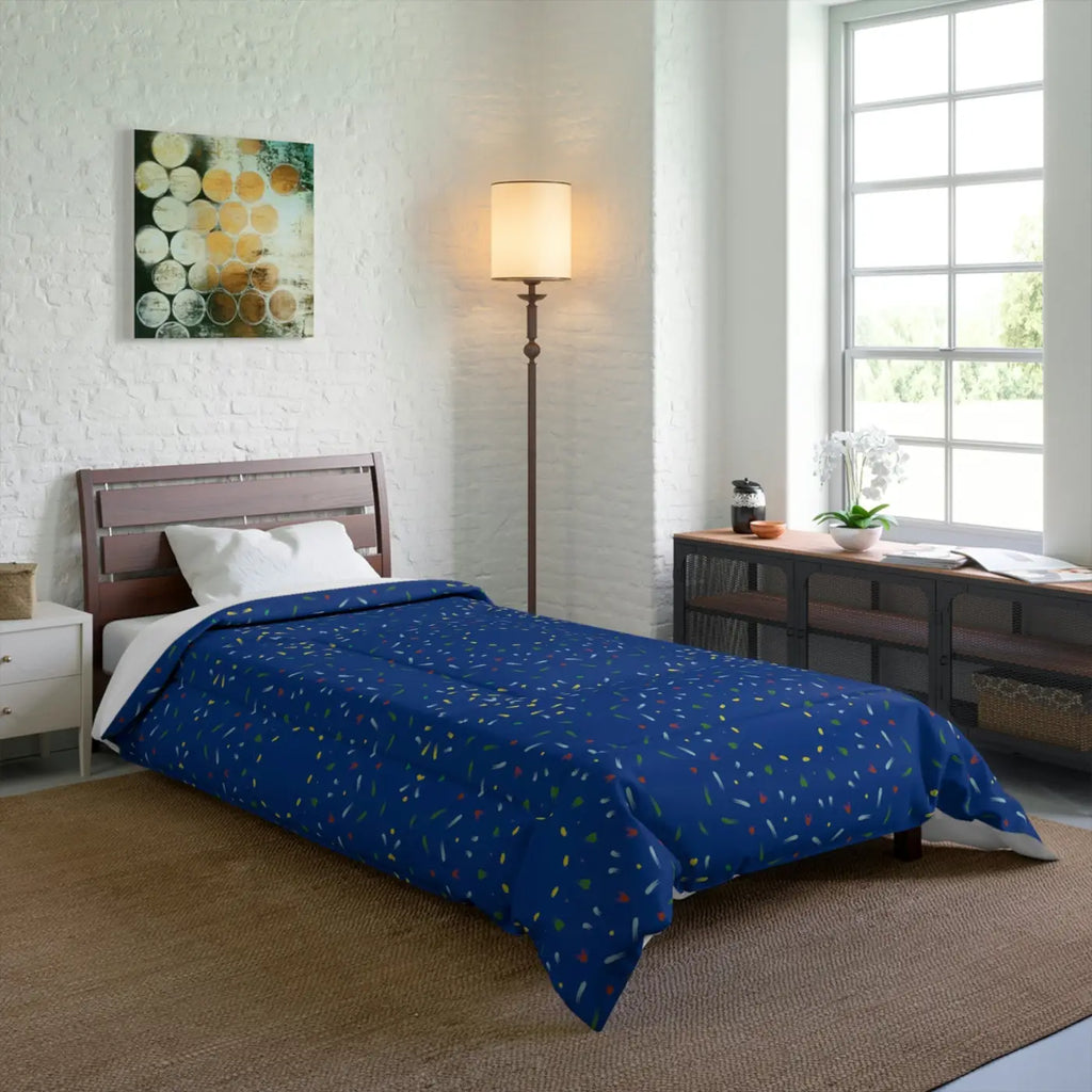Blue Confetti Comforter - Bold Bedroom Style - DipaliZ