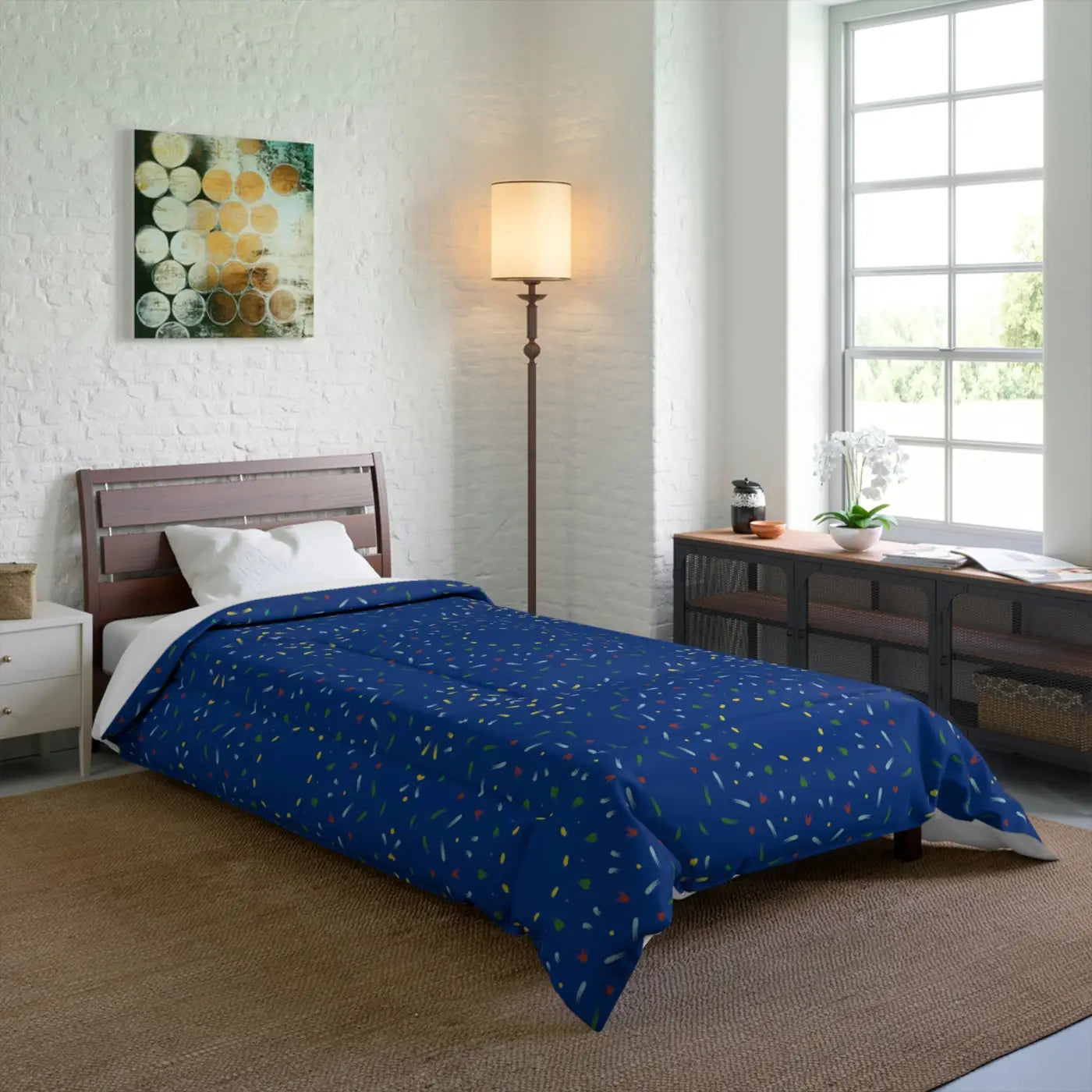 Blue Confetti Comforter - Bold Bedroom Style - DipaliZ