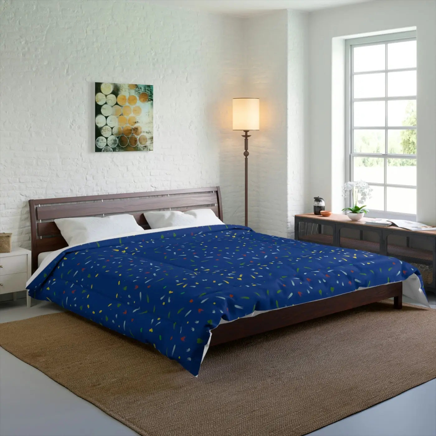 Blue Confetti Comforter - Bold Bedroom Style - DipaliZ