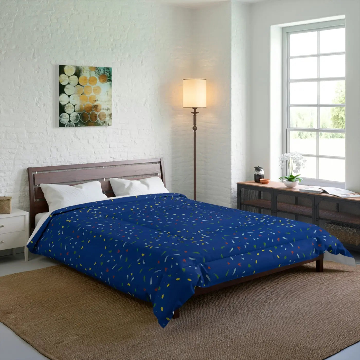Blue Confetti Comforter - Bold Bedroom Style - DipaliZ