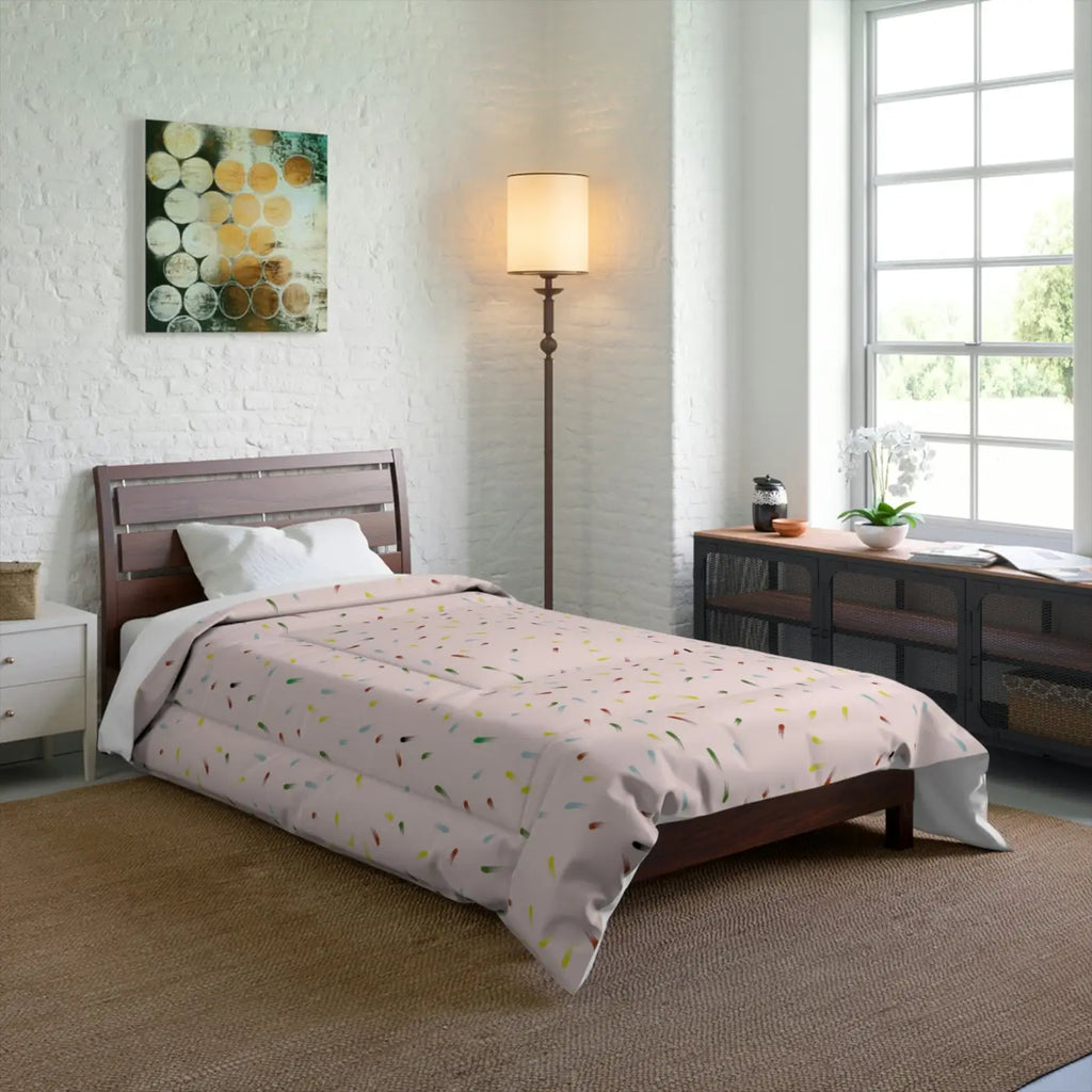 Confetti Pink Comforter - Chic Bedroom Warmth - DipaliZ