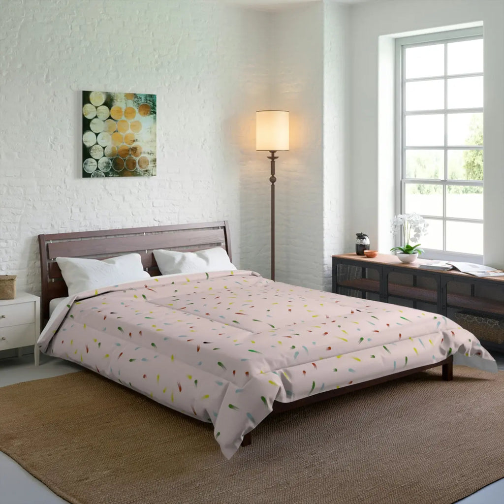 Confetti Pink Comforter - Chic Bedroom Warmth - DipaliZ