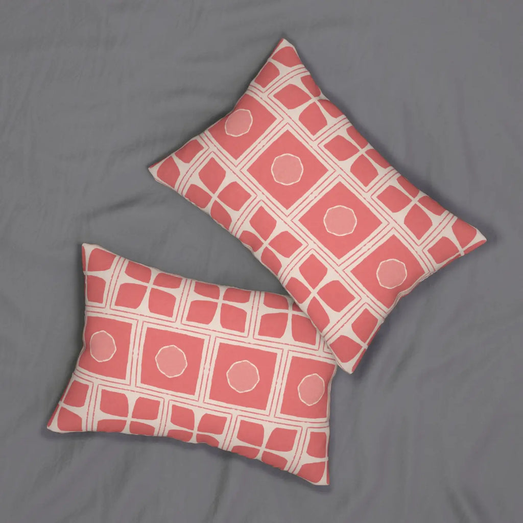 Peach Abstract Lumbar Pillow - Spun Polyester Comfort - DipaliZ