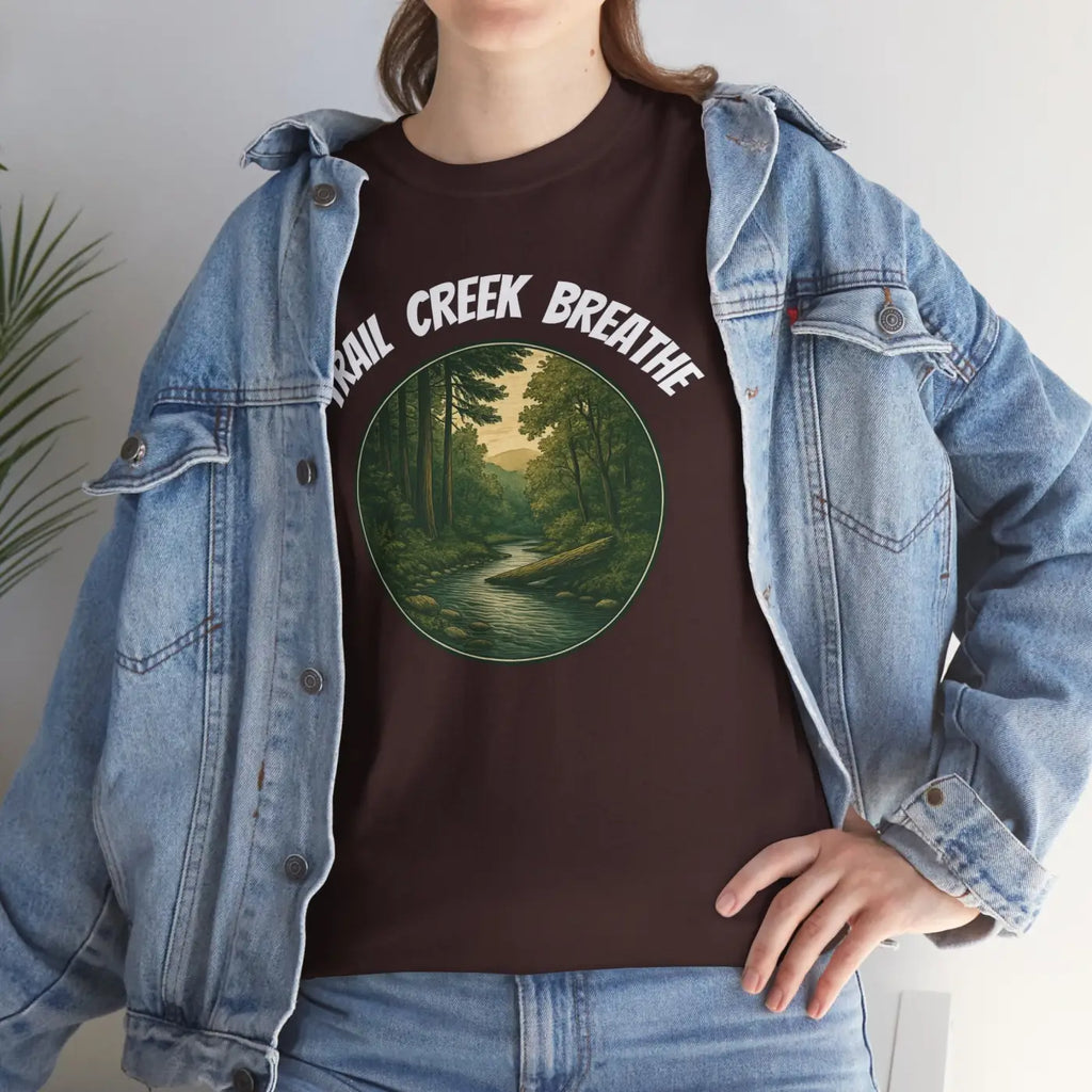 Unisex Deluxe T Shirt - Creek in the Woods Design - DipaliZ