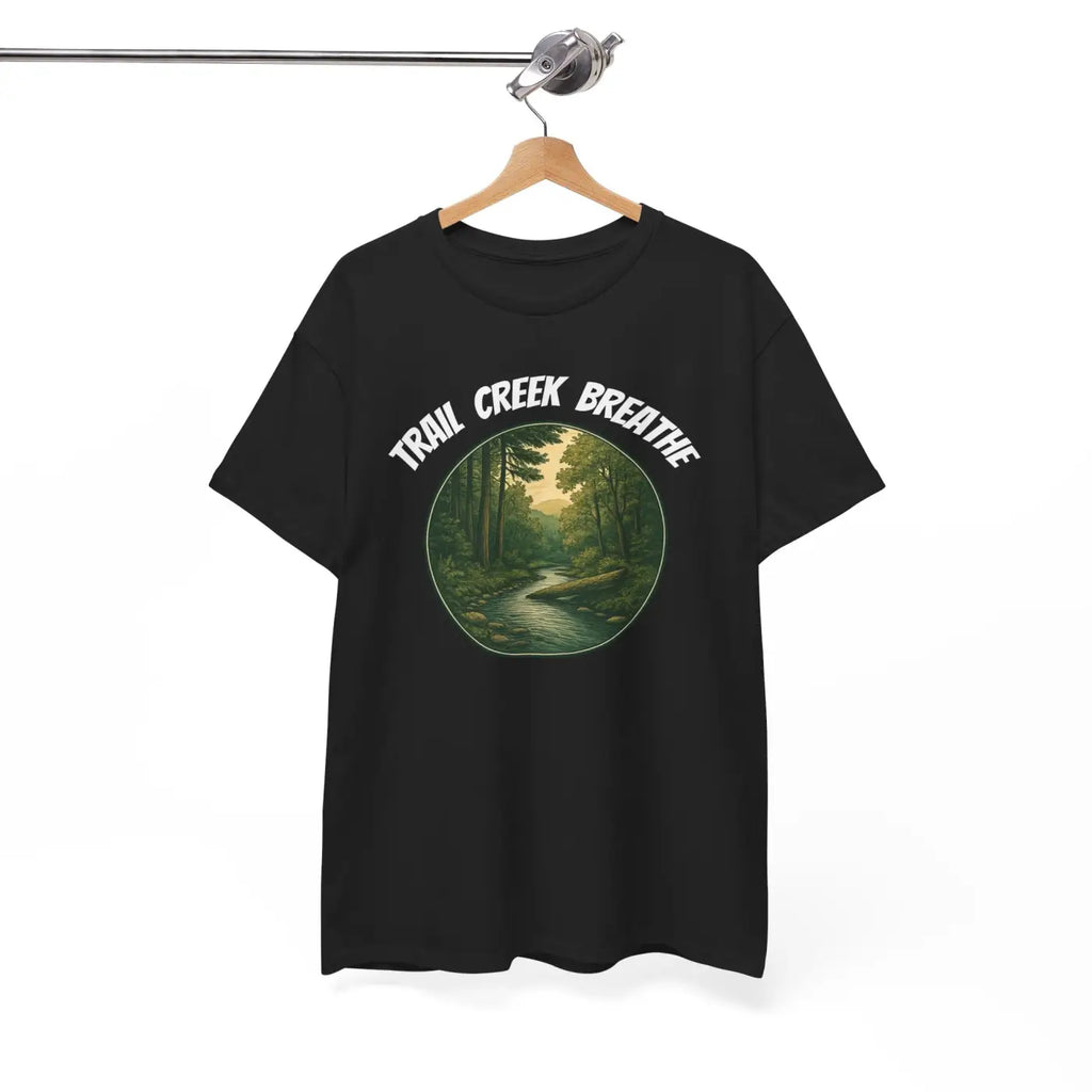Unisex Deluxe T Shirt - Creek in the Woods Design - DipaliZ