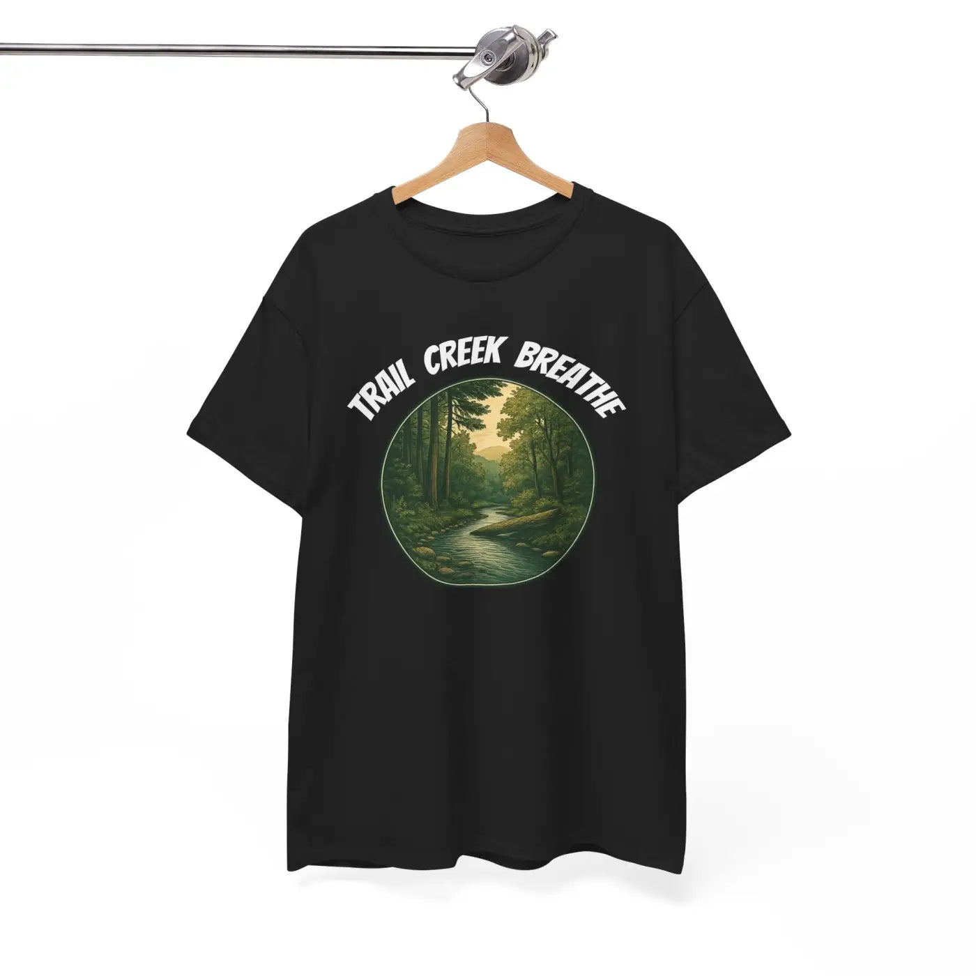 Unisex Deluxe T Shirt - Creek in the Woods Design - DipaliZ