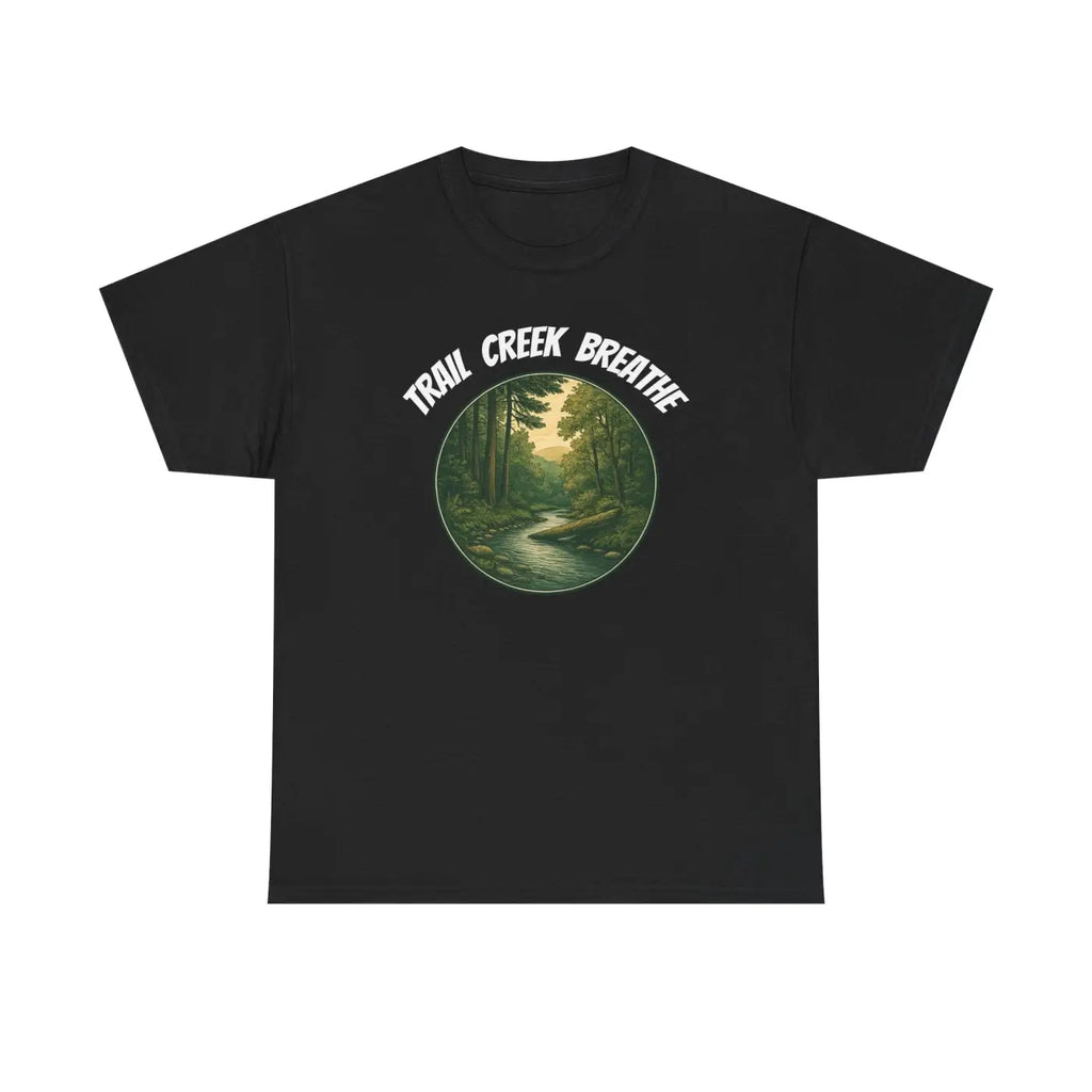 Unisex Deluxe T Shirt - Creek in the Woods Design - DipaliZ