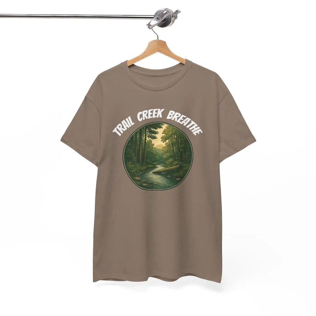 Unisex Deluxe T Shirt - Creek in the Woods Design - DipaliZ