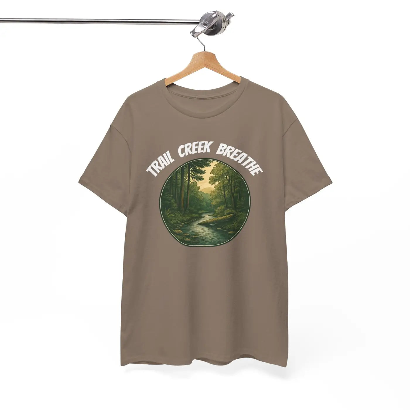 Unisex Deluxe T Shirt - Creek in the Woods Design - DipaliZ