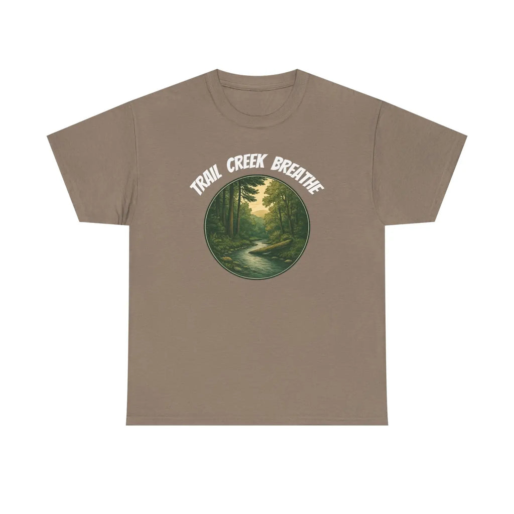 Unisex Deluxe T Shirt - Creek in the Woods Design - DipaliZ