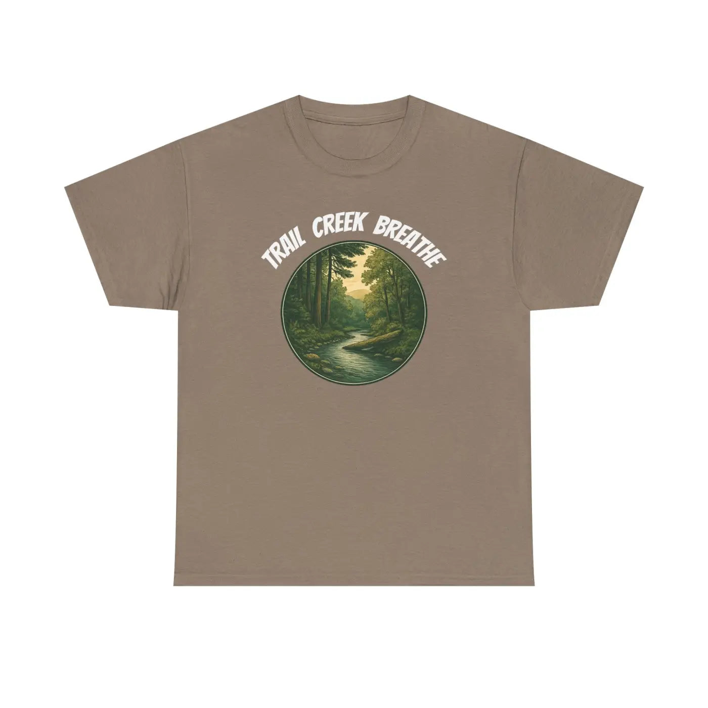 Unisex Deluxe T Shirt - Creek in the Woods Design - DipaliZ
