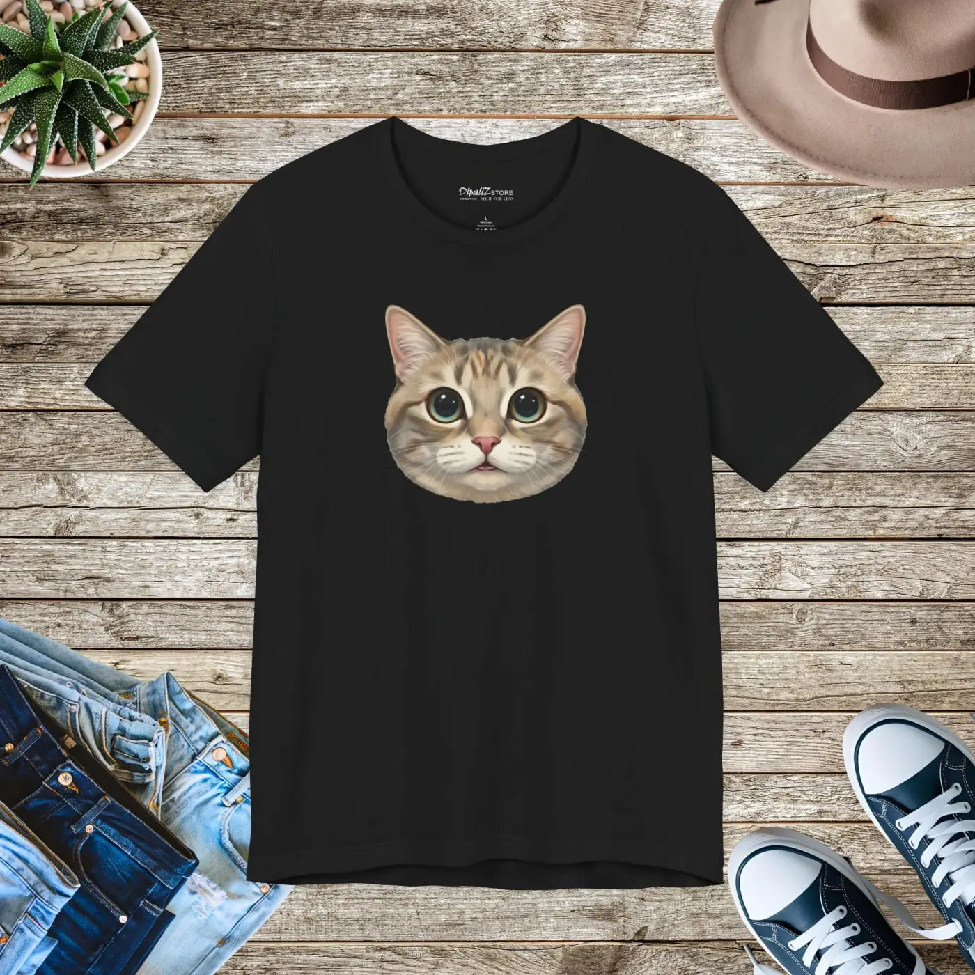 Unisex Jersey Short Sleeve Tee - Cute Cat Design - DipaliZ