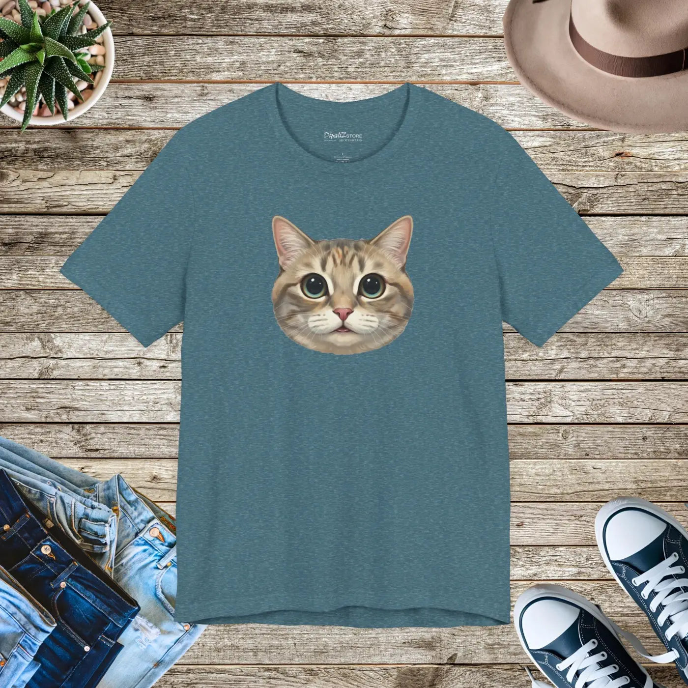 Unisex Jersey Short Sleeve Tee - Cute Cat Design - DipaliZ