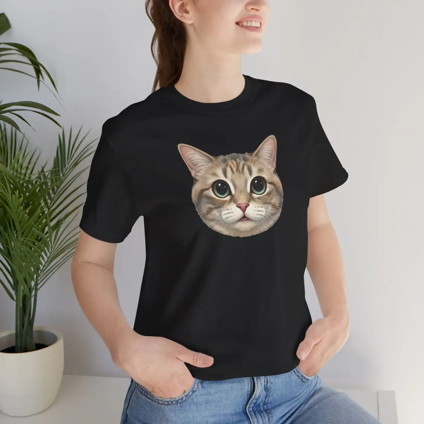 Unisex Jersey Short Sleeve Tee - Cute Cat Design - DipaliZ