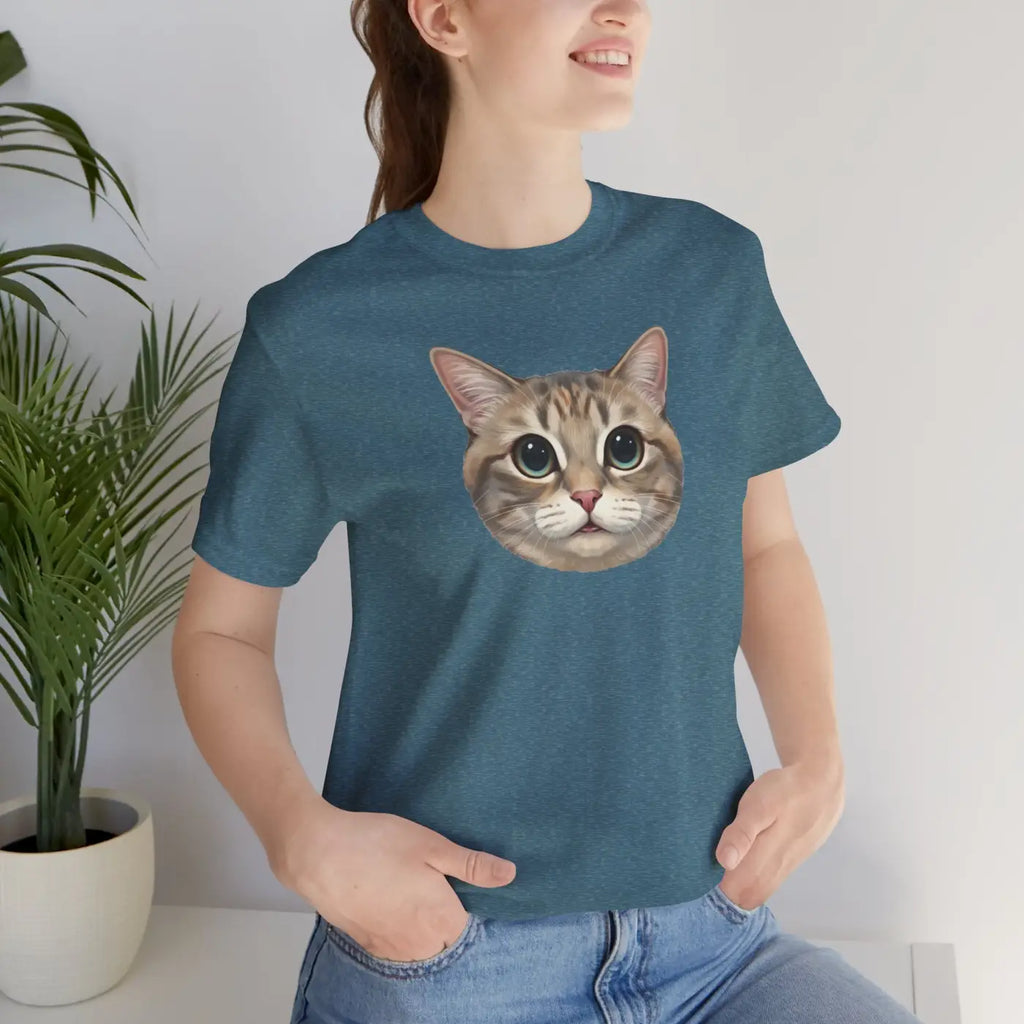 Unisex Jersey Short Sleeve Tee - Cute Cat Design - DipaliZ