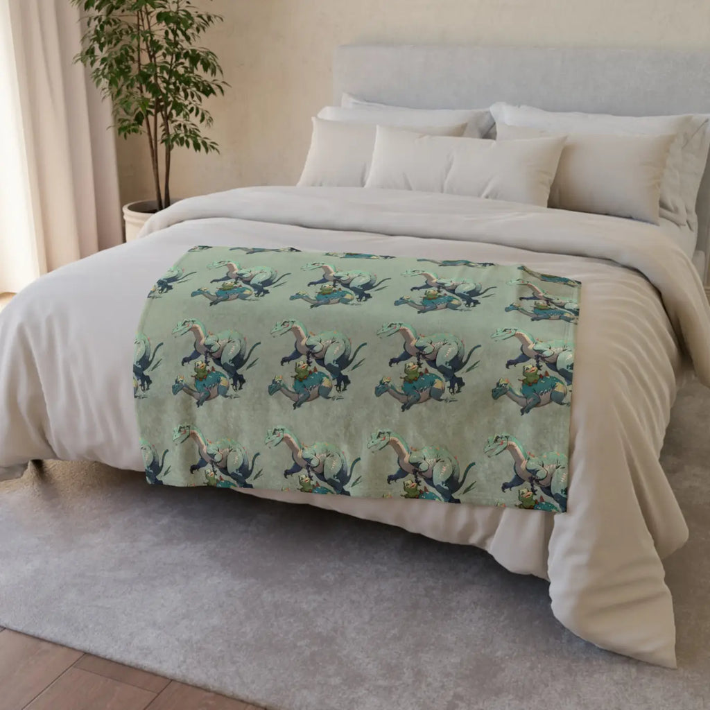 Soft Polyester Blanket - Cute Dinosaur Print - DipaliZ