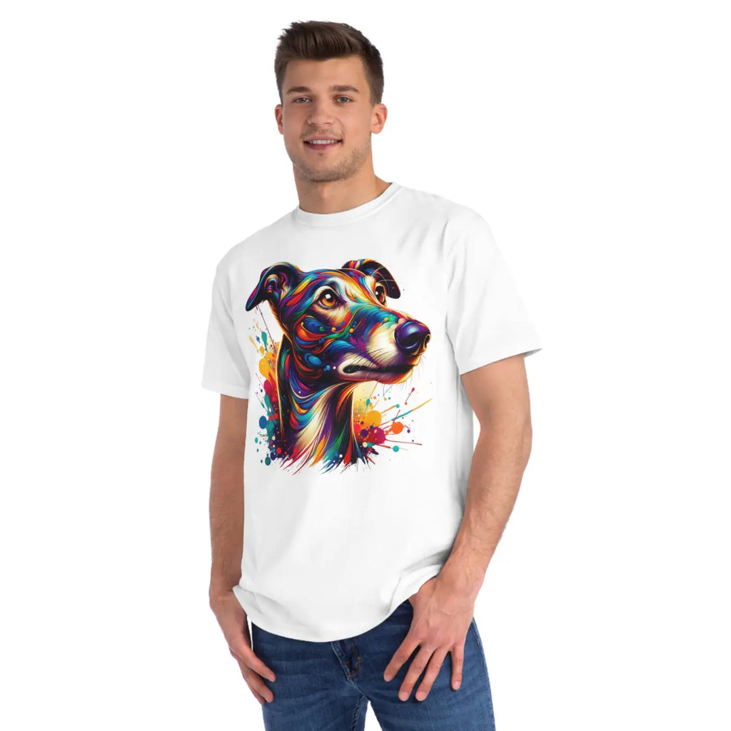 Cute Dog Organic Unisex Classic T Shirt - Colorful Paint Splash - DipaliZ