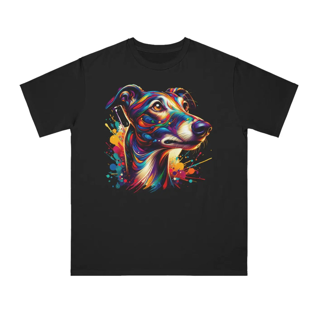 Cute Dog Organic Unisex Classic T Shirt - Colorful Paint Splash - DipaliZ