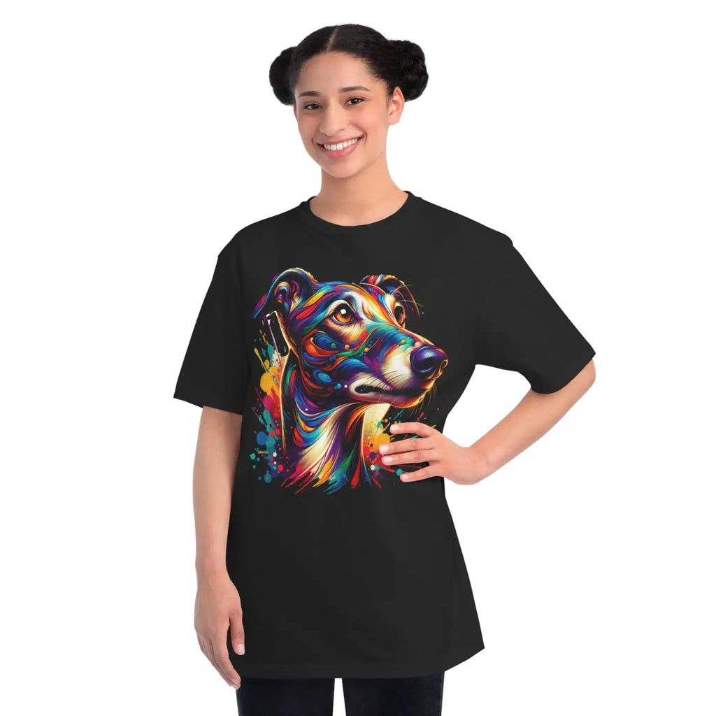 Cute Dog Organic Unisex Classic T Shirt - Colorful Paint Splash - DipaliZ
