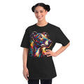 Cute Dog Organic Unisex Classic T Shirt - Colorful Paint Splash - DipaliZ