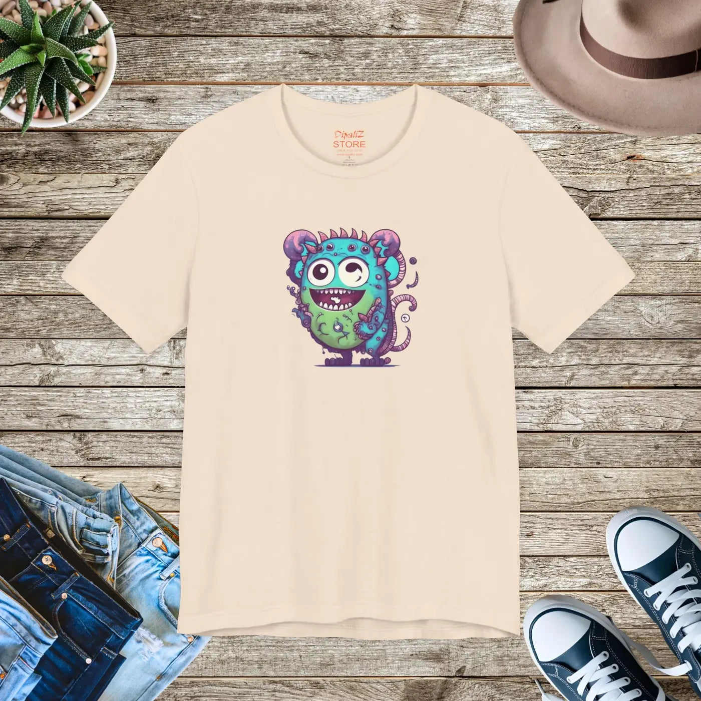 Unisex Jersey Short Sleeve Tee - Cute Monster Design - DipaliZ