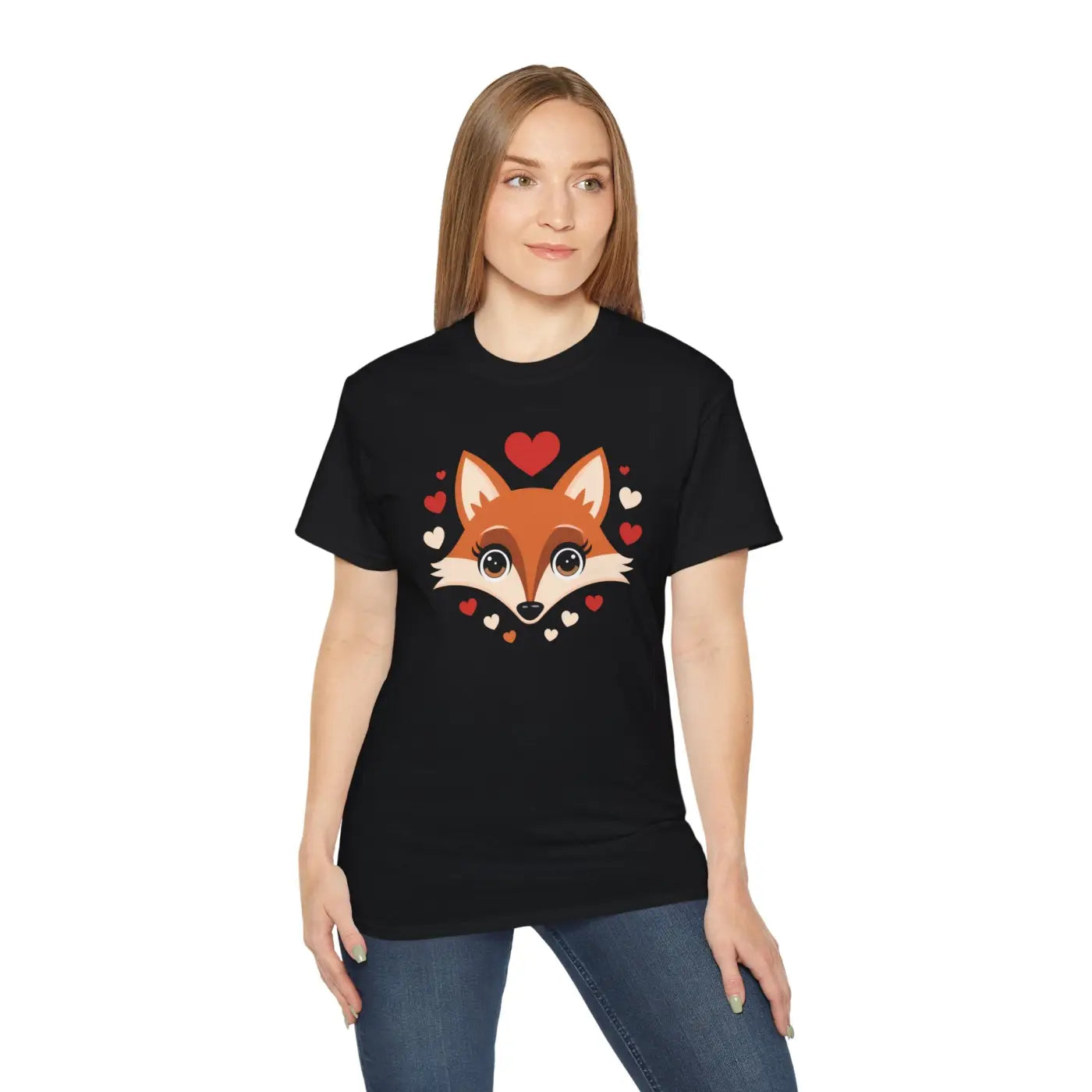 Red Fox Tee - Ultra Cotton Heart Design - DipaliZ