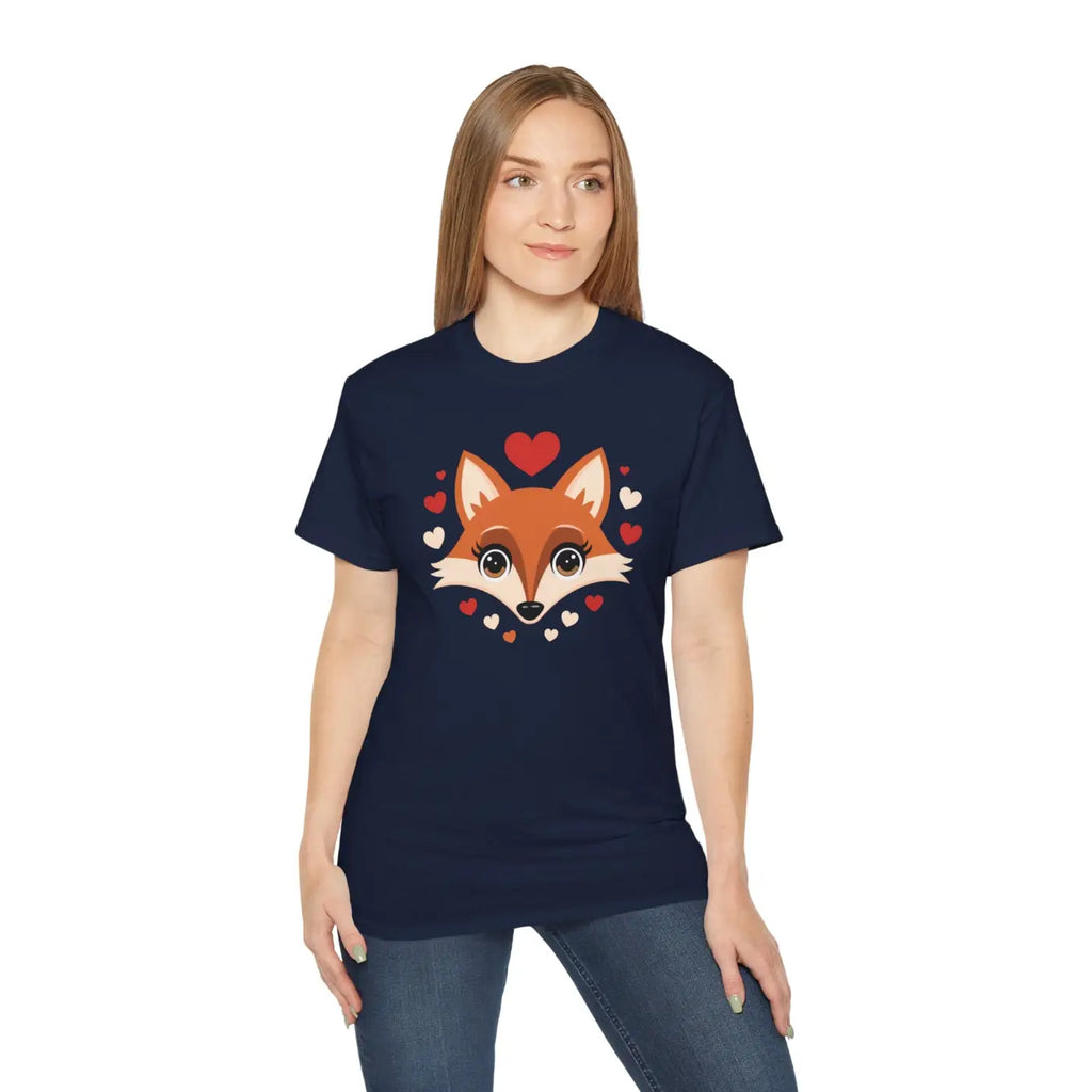 Red Fox Tee - Ultra Cotton Heart Design - DipaliZ