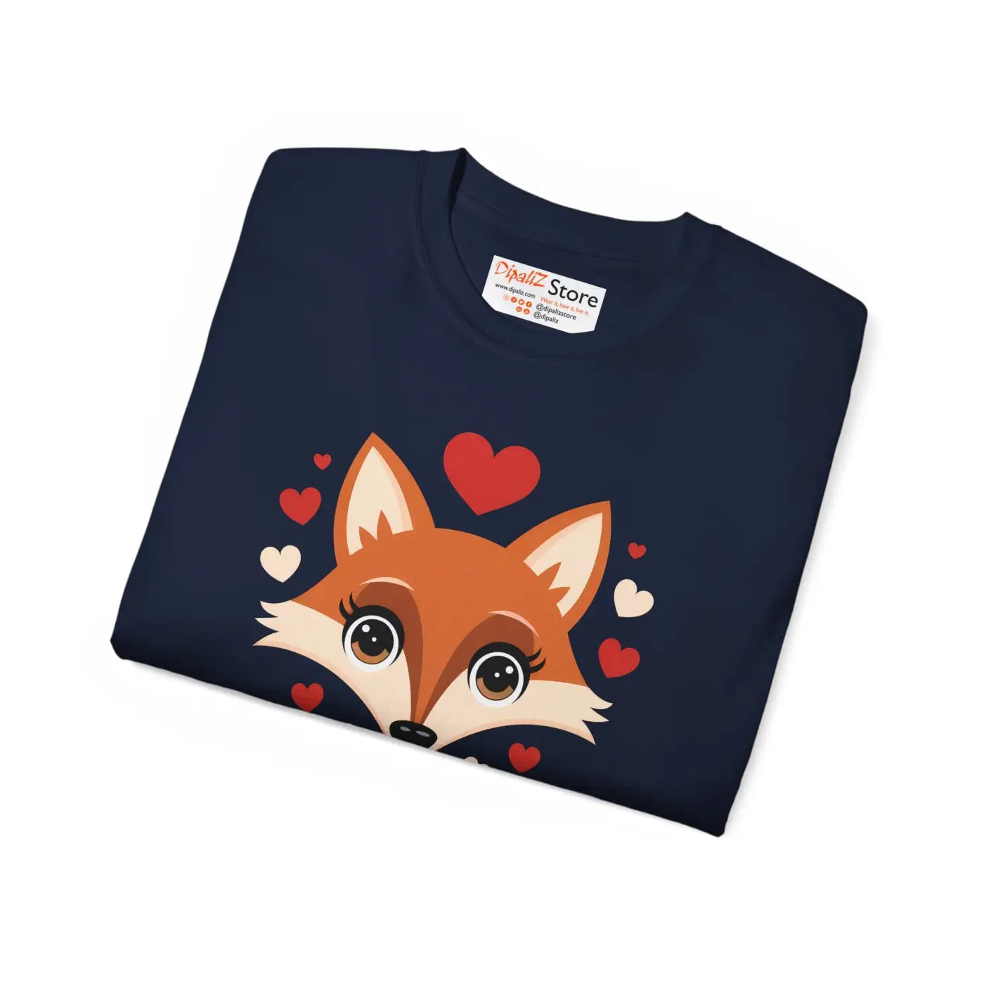 Red Fox Tee - Ultra Cotton Heart Design - DipaliZ