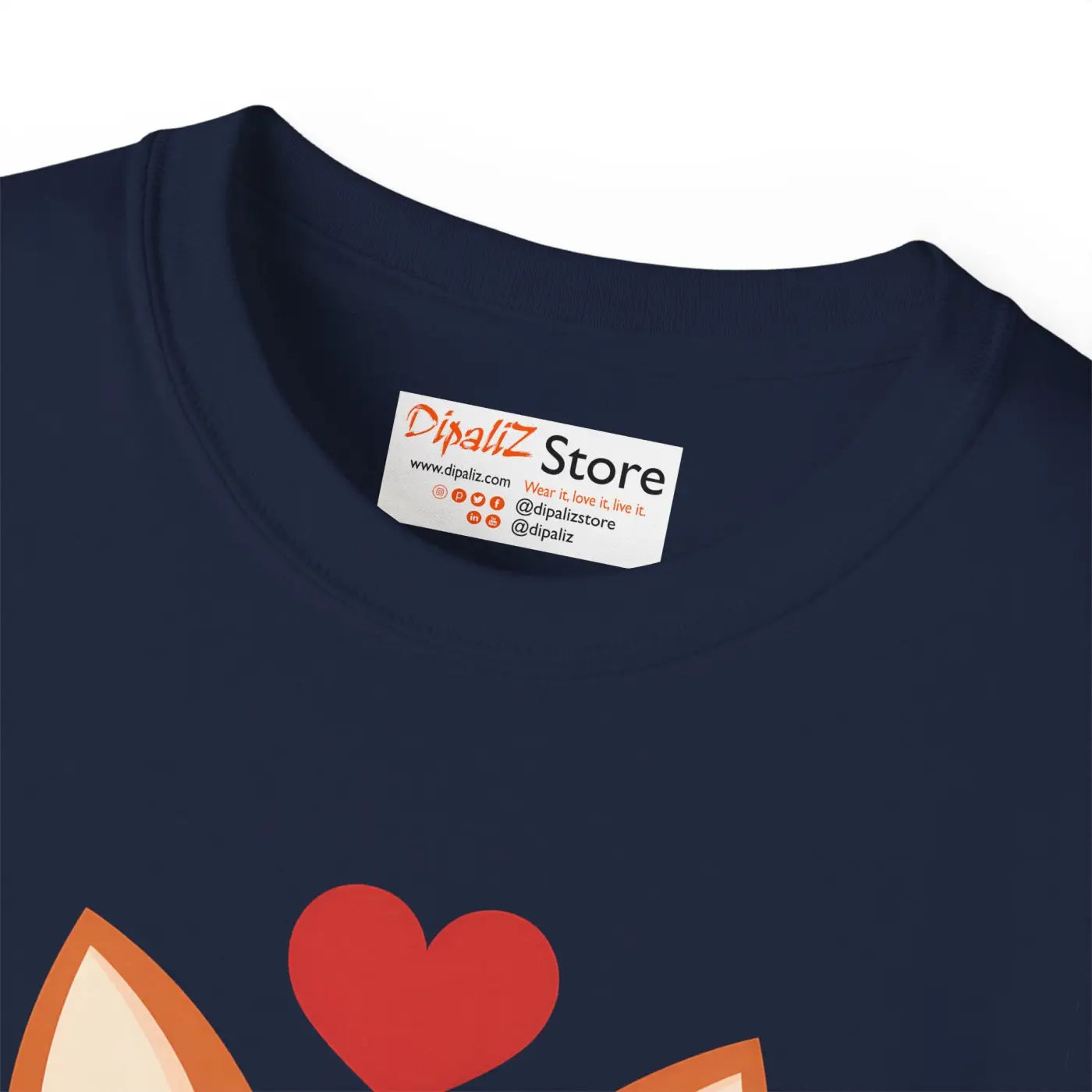 Red Fox Tee - Ultra Cotton Heart Design - DipaliZ