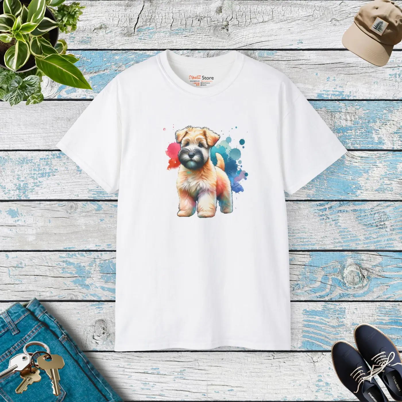 Terrier Dog Tee - Ultra Cotton Soft Coated Wheaten - DipaliZ