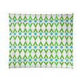 Green Geometrical Pattern Blanket - Modern Cozy Style - DipaliZ