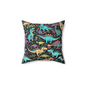 Dinosaur Throw Pillow - Polyester Square for Dino Lovers - DipaliZ