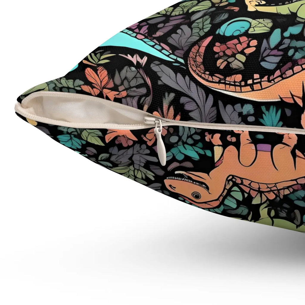 Dinosaur Throw Pillow - Polyester Square for Dino Lovers - DipaliZ
