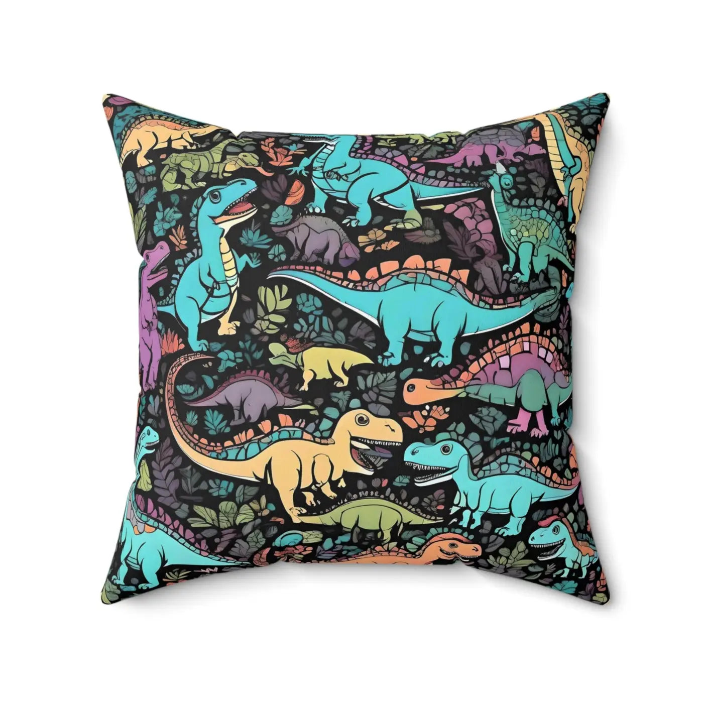 Dinosaur Throw Pillow - Polyester Square for Dino Lovers - DipaliZ