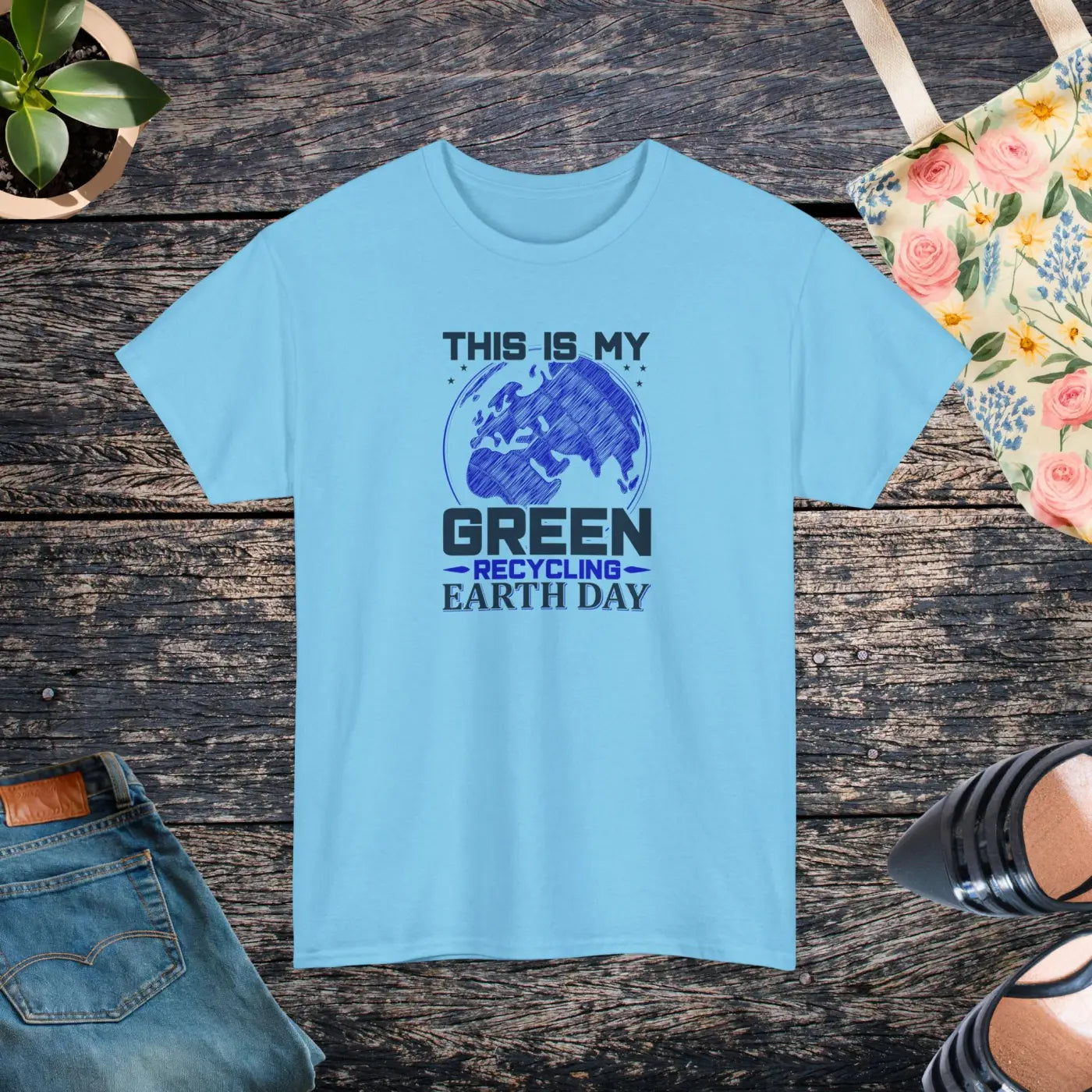 Earth Day Green Earth Deluxe T Shirt - Unisex Heavy Cotton - DipaliZ