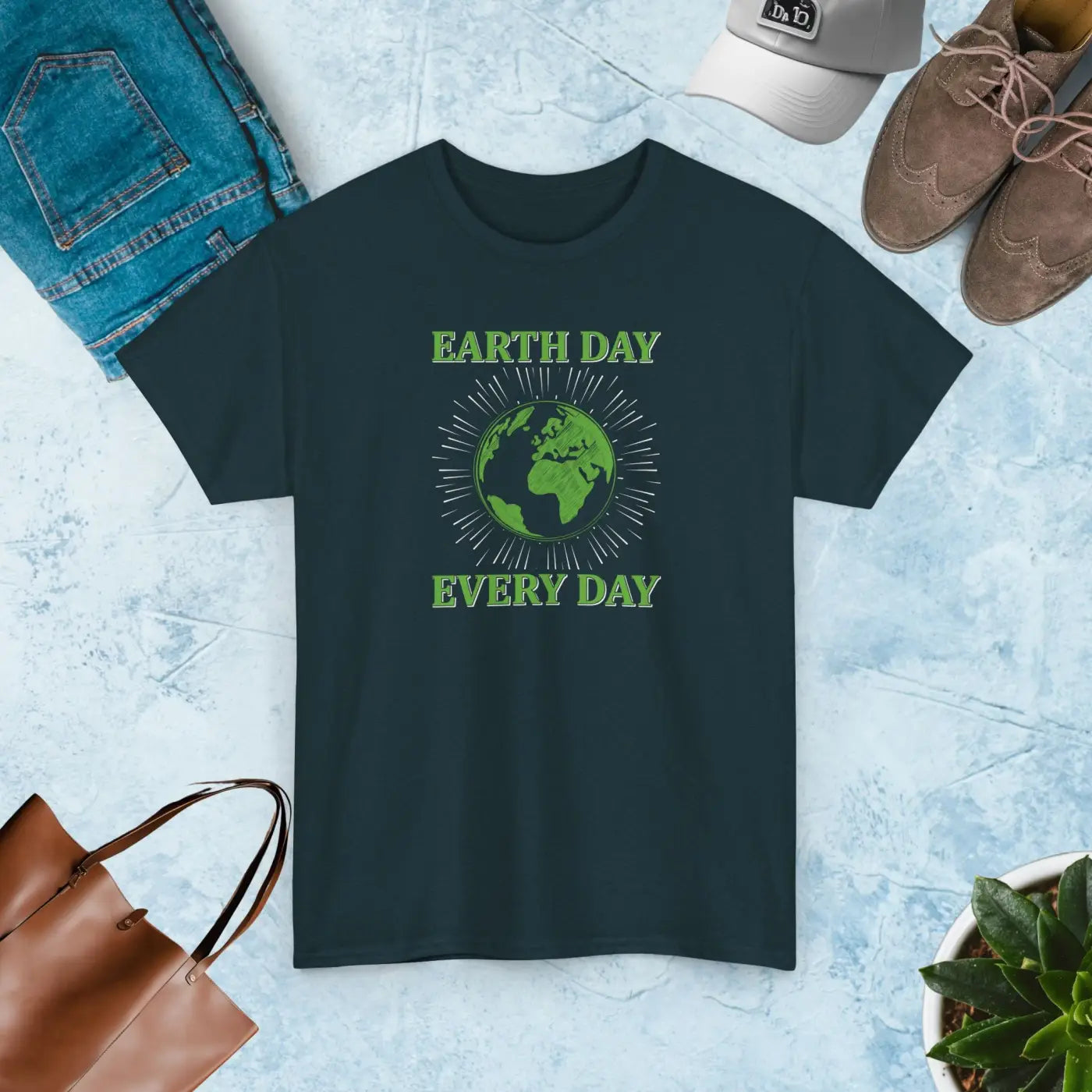 Earth Day Unisex Deluxe T Shirt - Heavy Cotton Everyday Wear - DipaliZ